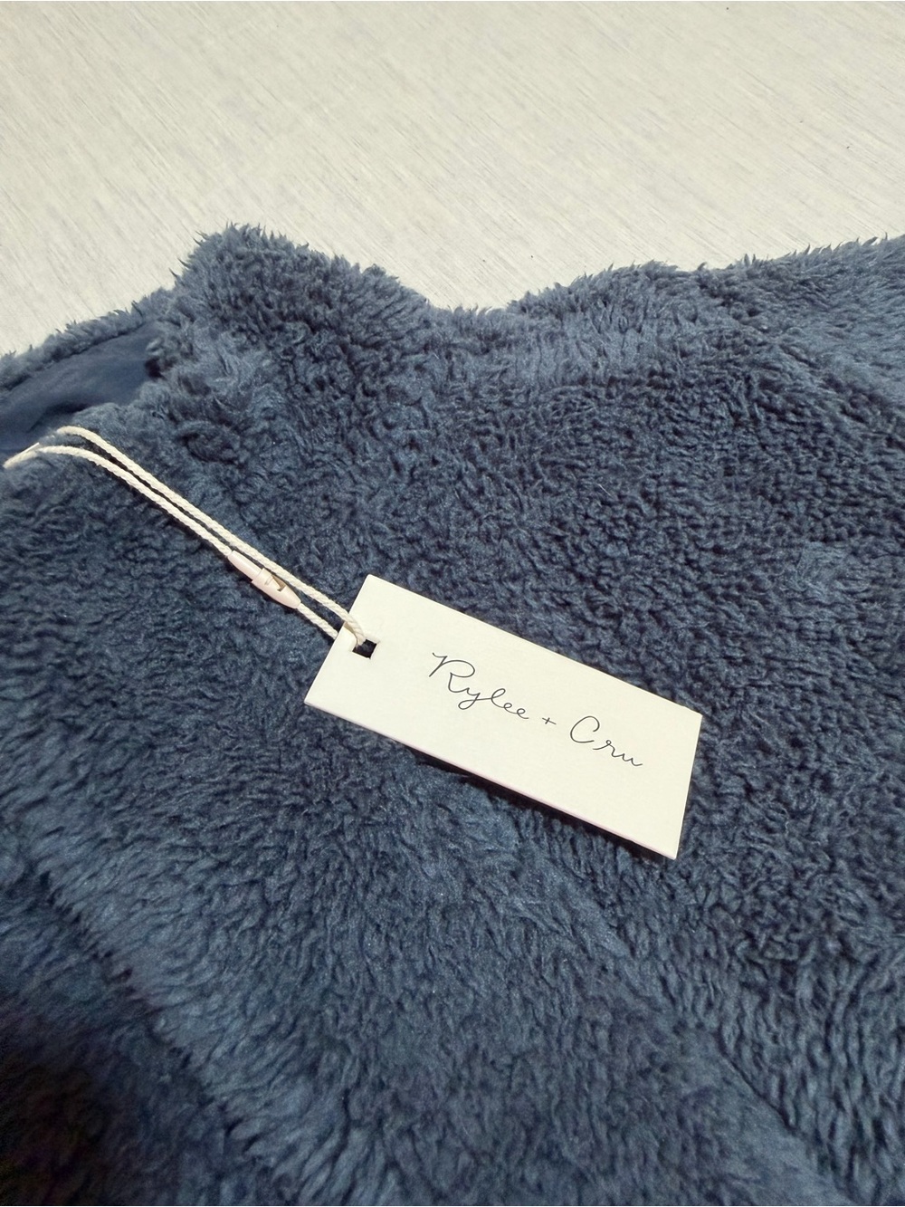 NEW Rylee + Cru Shearling Jacket Indigo - Picture 5 of 6